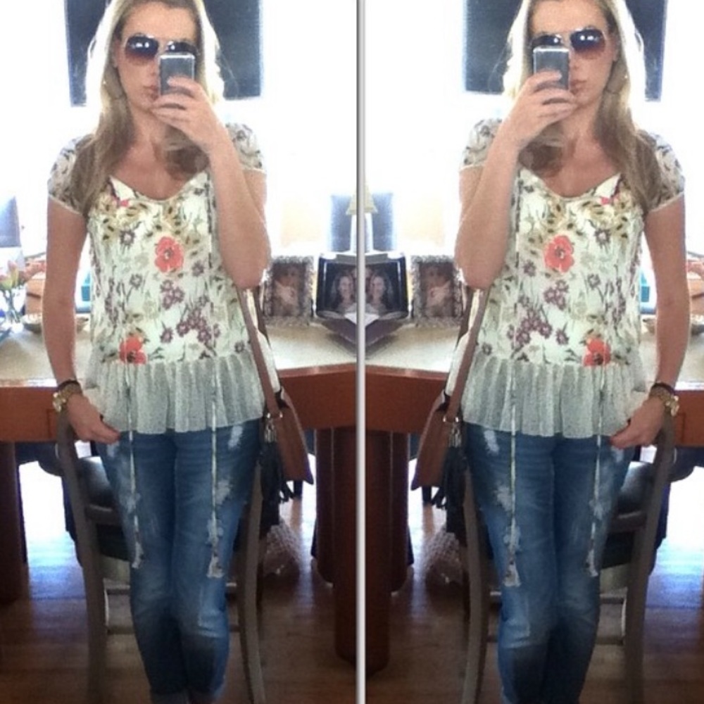 Vintage Jovovich-Hawk Floral Top